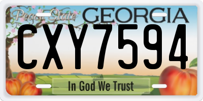GA license plate CXY7594