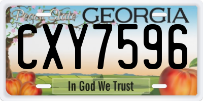 GA license plate CXY7596