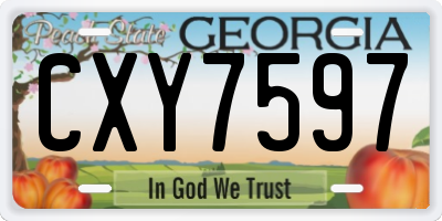 GA license plate CXY7597