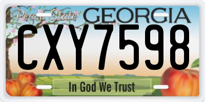 GA license plate CXY7598