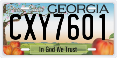 GA license plate CXY7601