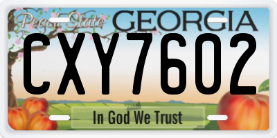 GA license plate CXY7602