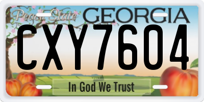 GA license plate CXY7604