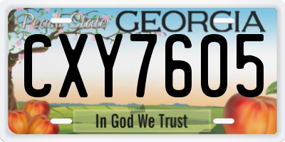 GA license plate CXY7605