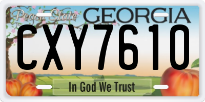 GA license plate CXY7610