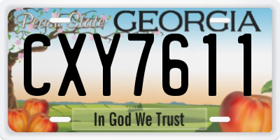 GA license plate CXY7611