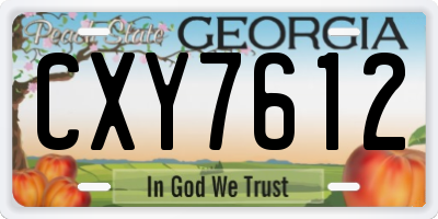 GA license plate CXY7612