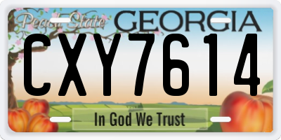 GA license plate CXY7614
