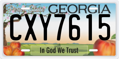 GA license plate CXY7615
