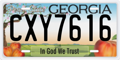 GA license plate CXY7616