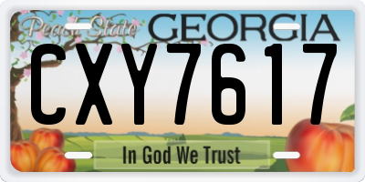 GA license plate CXY7617
