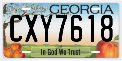 GA license plate CXY7618