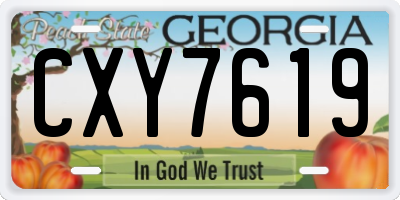 GA license plate CXY7619