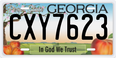 GA license plate CXY7623