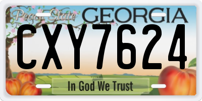 GA license plate CXY7624