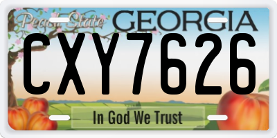 GA license plate CXY7626