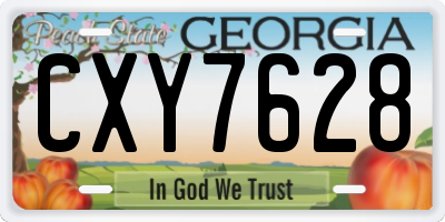 GA license plate CXY7628