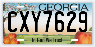 GA license plate CXY7629