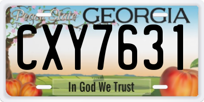 GA license plate CXY7631