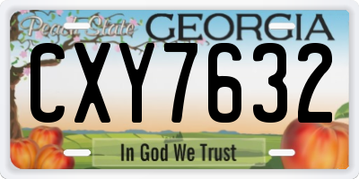 GA license plate CXY7632