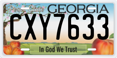 GA license plate CXY7633