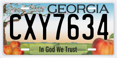 GA license plate CXY7634