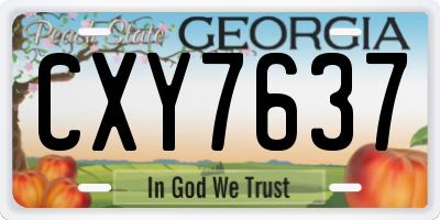 GA license plate CXY7637