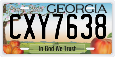 GA license plate CXY7638