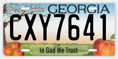 GA license plate CXY7641
