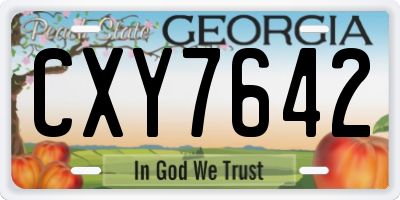 GA license plate CXY7642