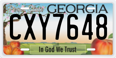 GA license plate CXY7648