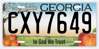 GA license plate CXY7649