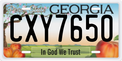 GA license plate CXY7650