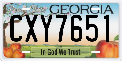 GA license plate CXY7651