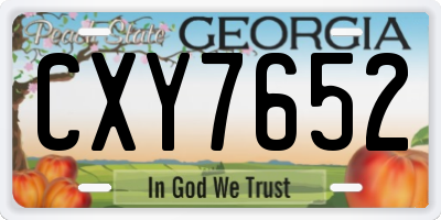 GA license plate CXY7652