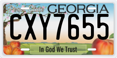 GA license plate CXY7655