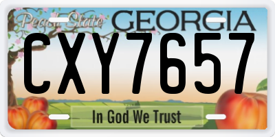GA license plate CXY7657