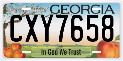 GA license plate CXY7658