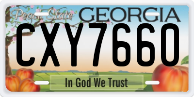 GA license plate CXY7660