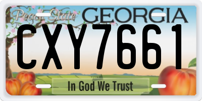 GA license plate CXY7661