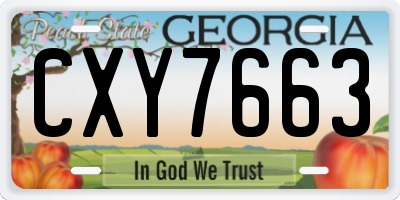 GA license plate CXY7663