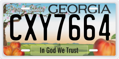 GA license plate CXY7664