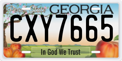GA license plate CXY7665