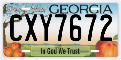 GA license plate CXY7672