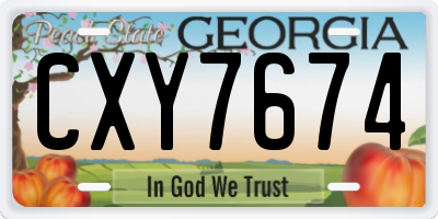 GA license plate CXY7674