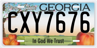 GA license plate CXY7676