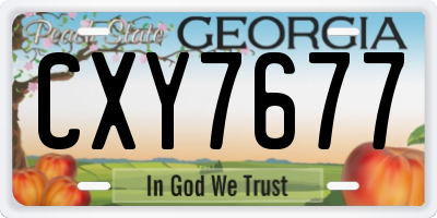 GA license plate CXY7677