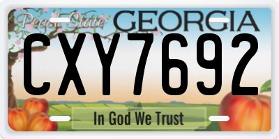 GA license plate CXY7692