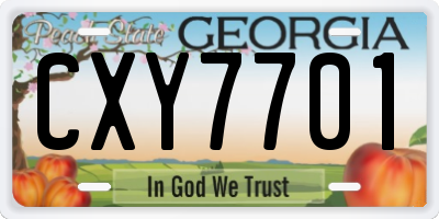 GA license plate CXY7701