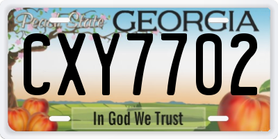 GA license plate CXY7702